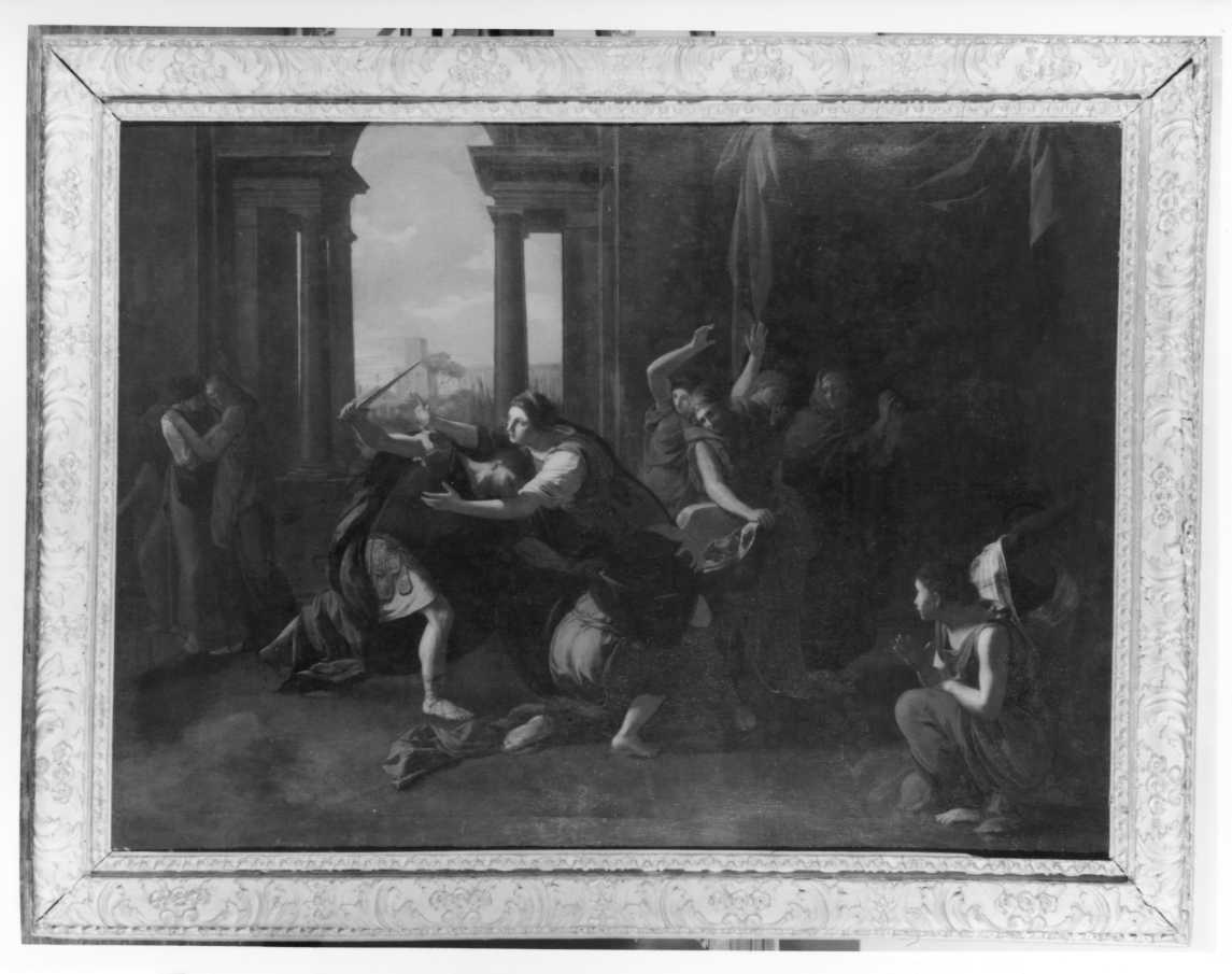 L'uccisione di Geta tra le braccia della madre Giulia Domna (dipinto) di Poussin Nicolas (e aiuti) - ambito romano (seconda metà sec. XVII)