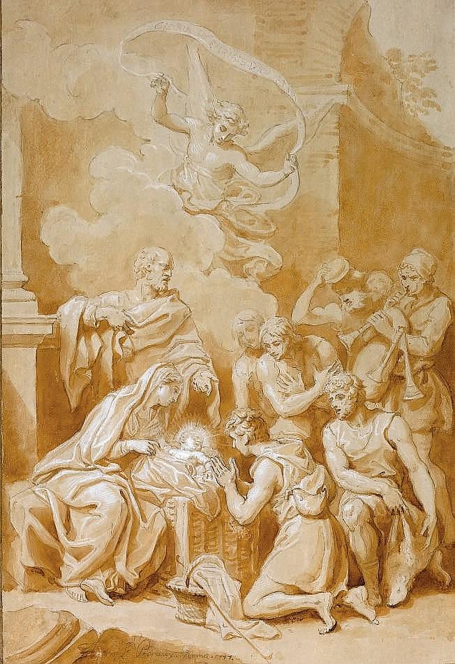 Adorazione dei pastori (disegno, serie) di Laurent Pécheux (ultimo quarto XVIII)