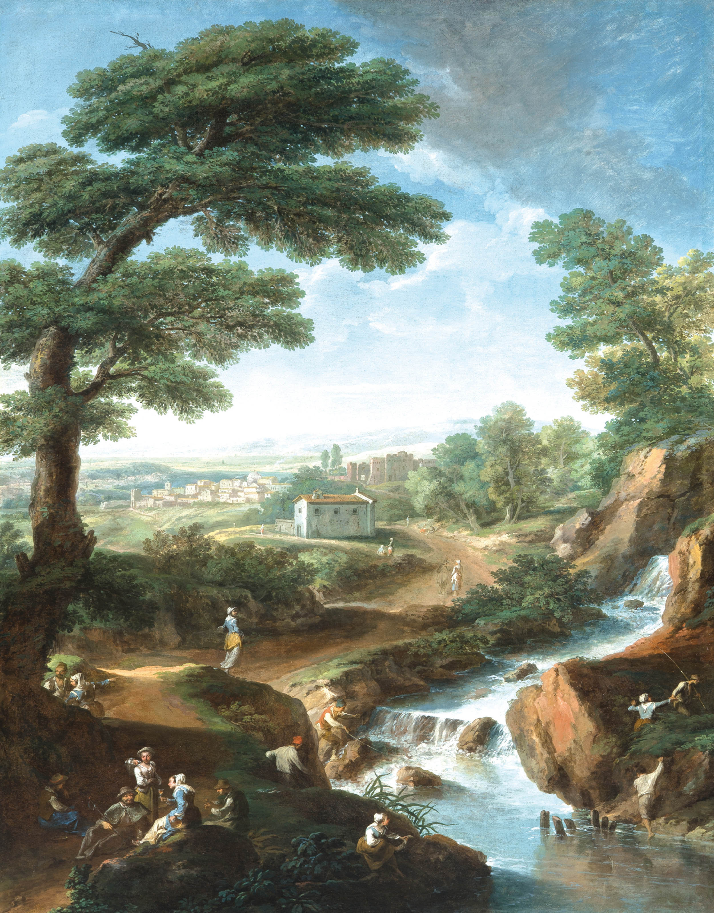 Paesaggio con vista su Borghetto (dipinto, ciclo) di Anesi, Paolo (attribuito), Monaldi, Paolo (attribuito) (seconda metà XVIII)