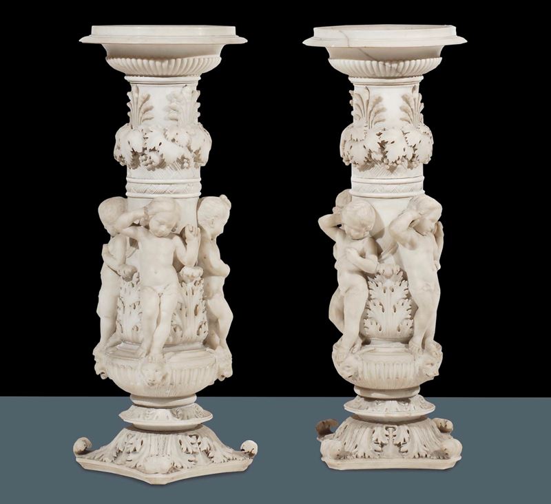 Coppia di colonne (scultura - colonne, coppia) di Varni, Santo (metà XIX)