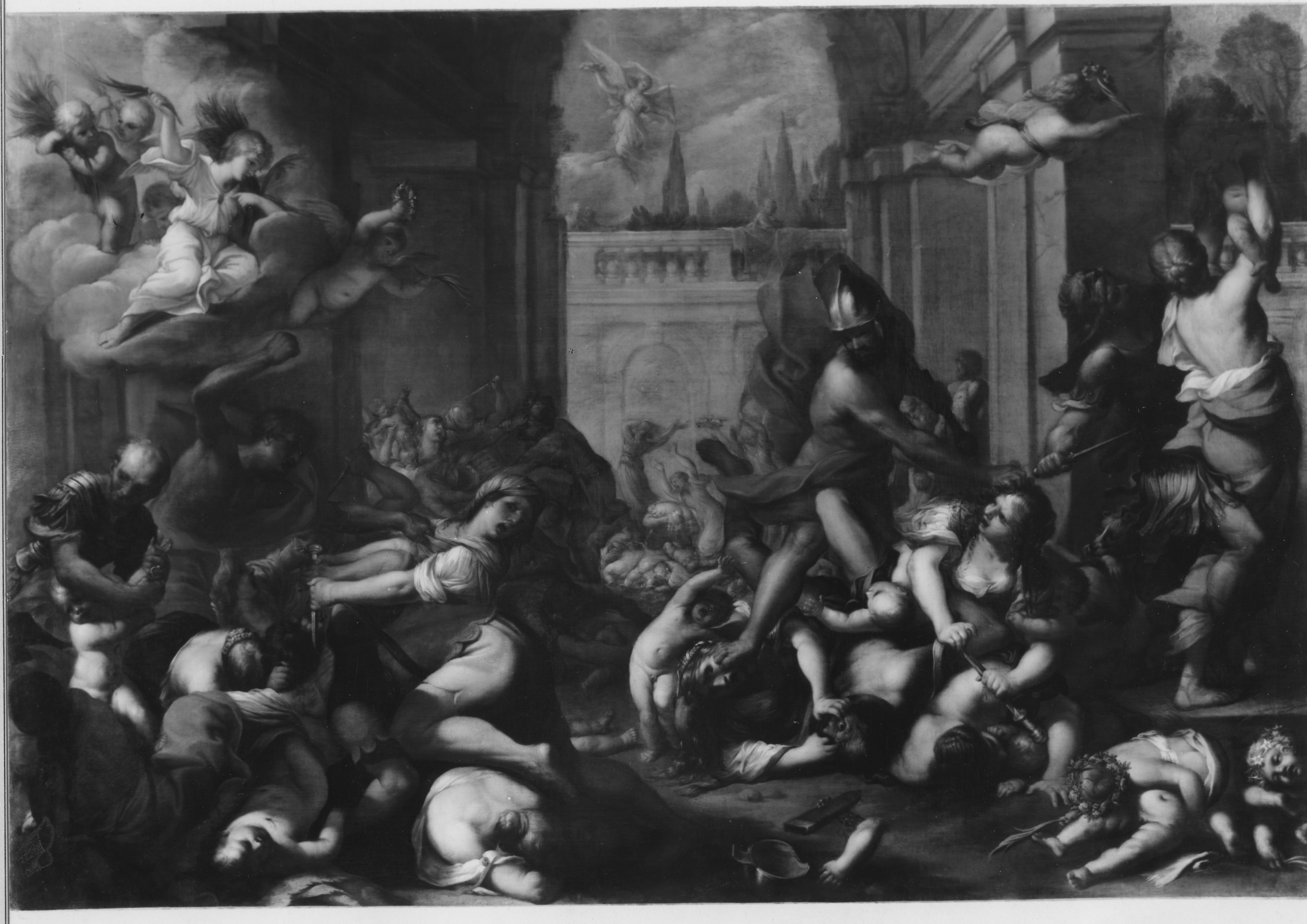 Strage degli Innocenti (dipinto, opera isolata) di Vanni Raffaello (attribuito) (metà XVII)