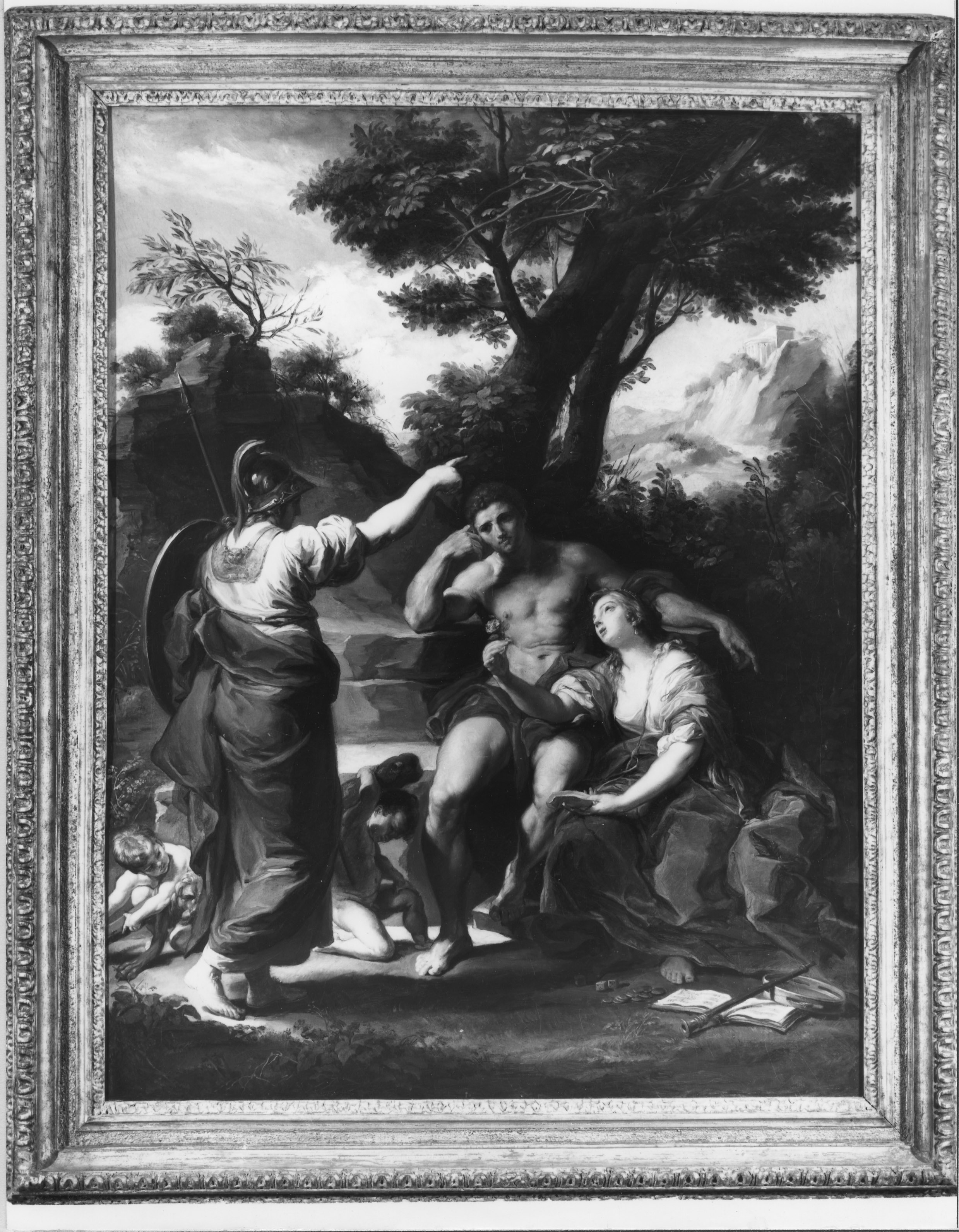 Ercole al bivio (dipinto, opera isolata) di Batoni Pompeo Girolamo (attribuito) (primo quarto XVIII)