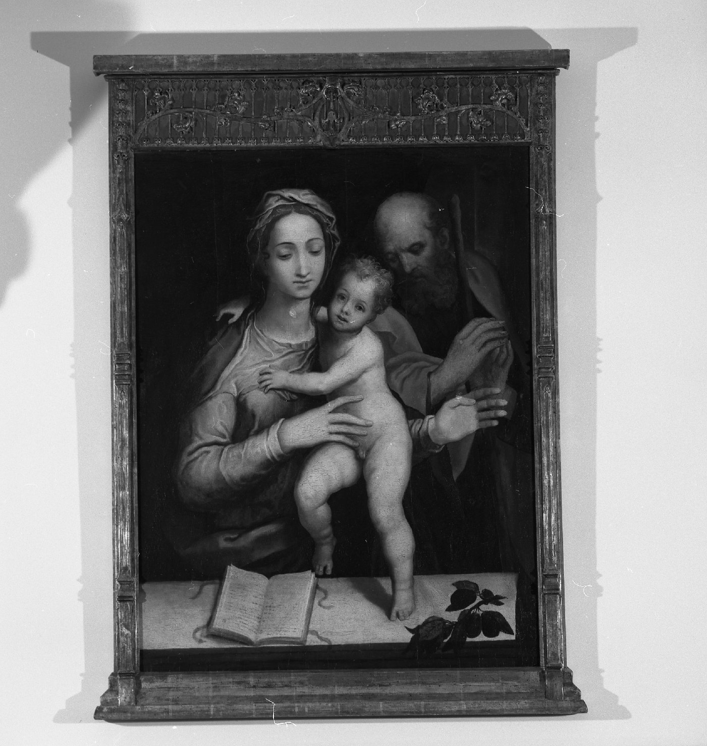 Sacra Famiglia (dipinto, opera isolata) di Pino Marco detto Marco da Siena (terzo quarto XVI)
