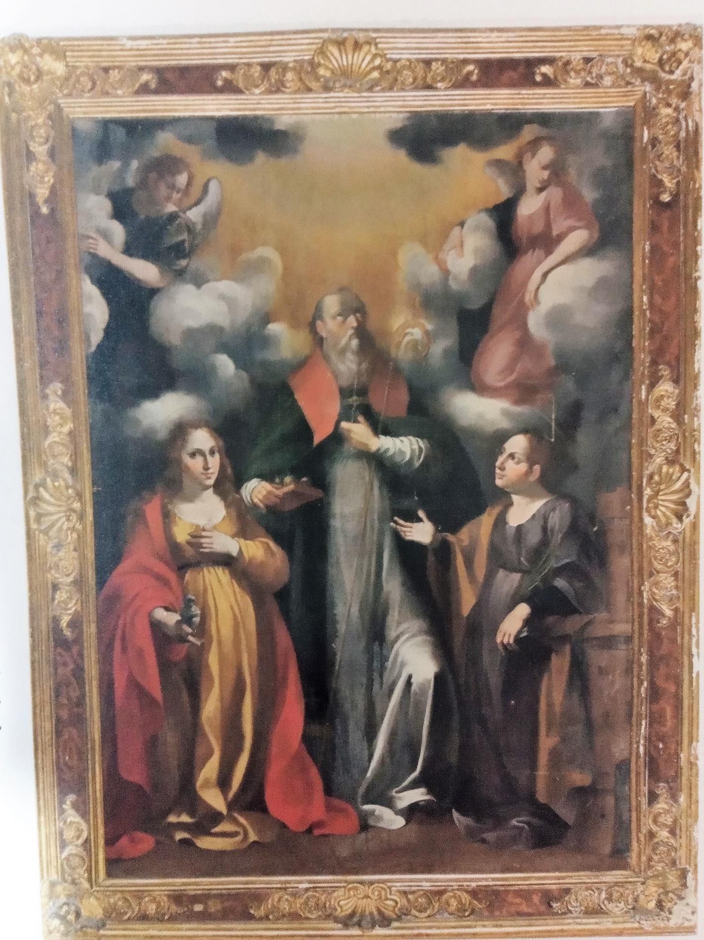 San Nicola di Bari con Santa Barbara e Santa Maria Maddalena (dipinto, opera isolata) di Polinori Andrea (attribuito) (prima metà XVII)