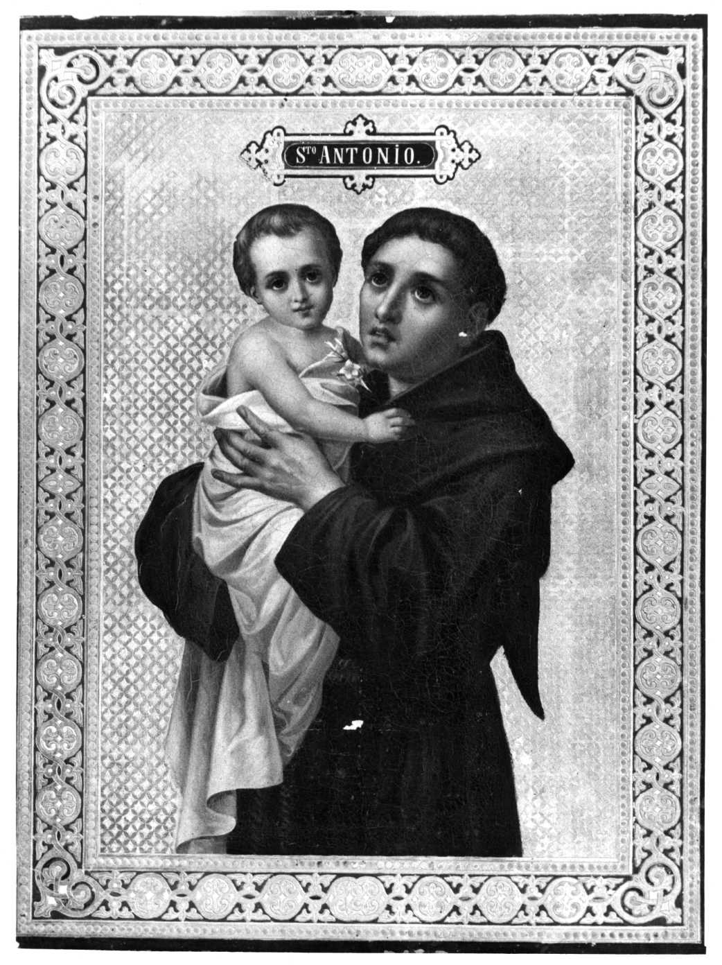 Sant'Antonio da Padova con il bambino (dipinto, opera isolata) - ambito italiano (sec. XIX)