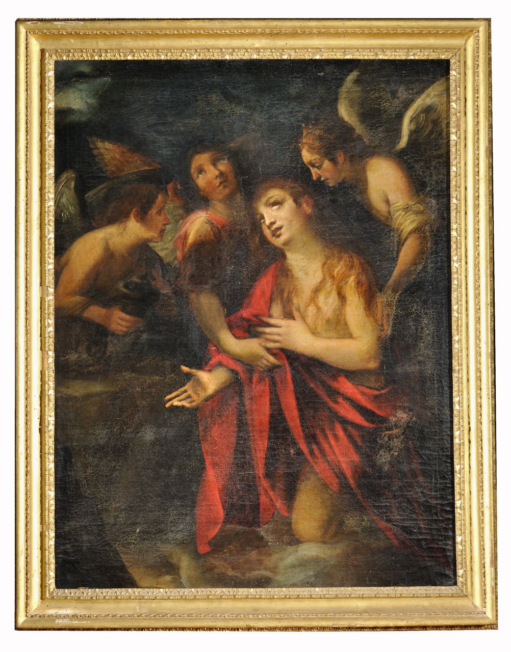 La Maddalena confortata dagli angeli (dipinto, opera isolata) di Rustici Francesco detto Rustichino (bottega) (secondo quarto XVII)