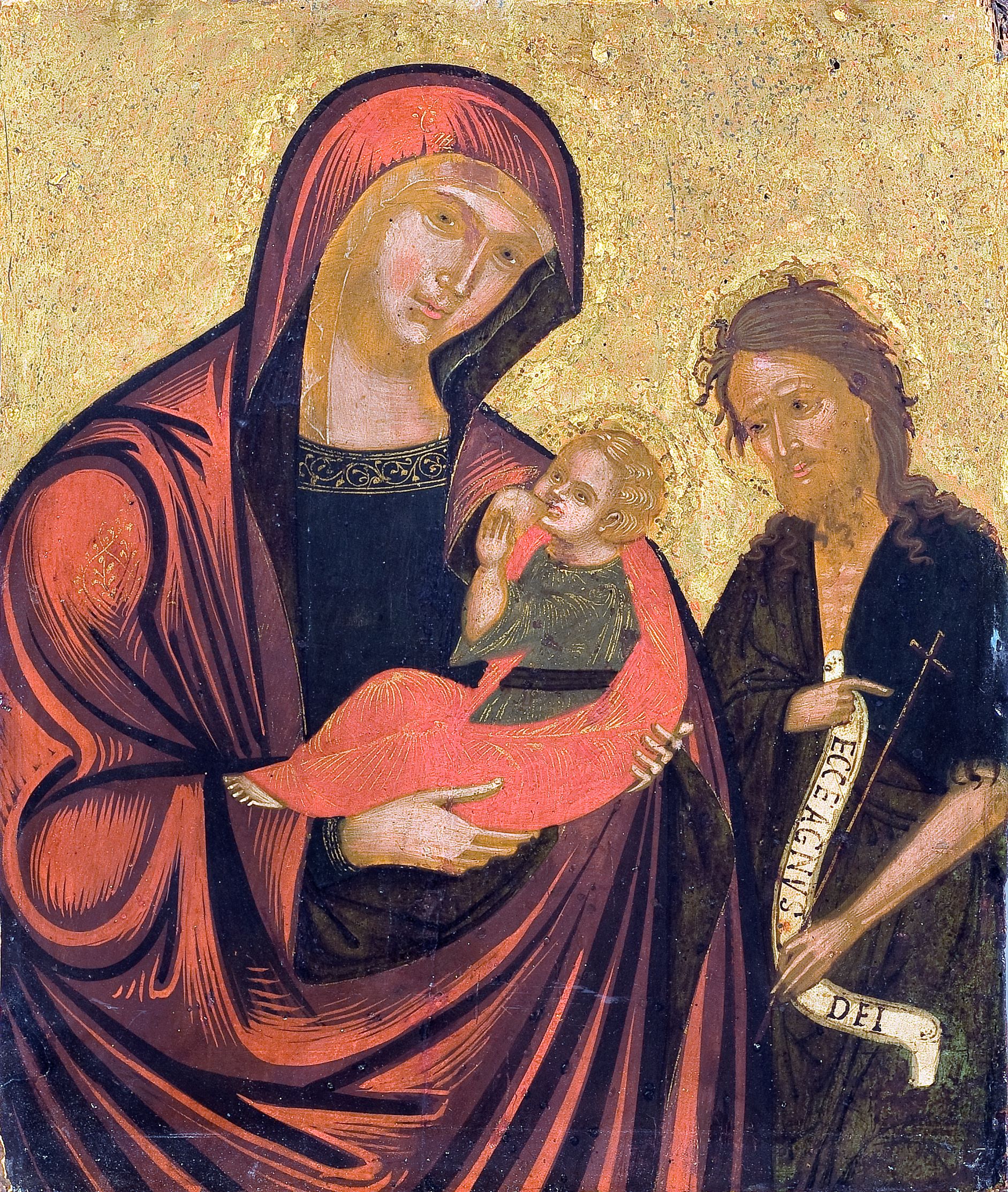 Madonna del latte con san Giovanni Battista (dipinto, opera isolata) - ambito bizantino, ambito veneto (prima metà XVII)