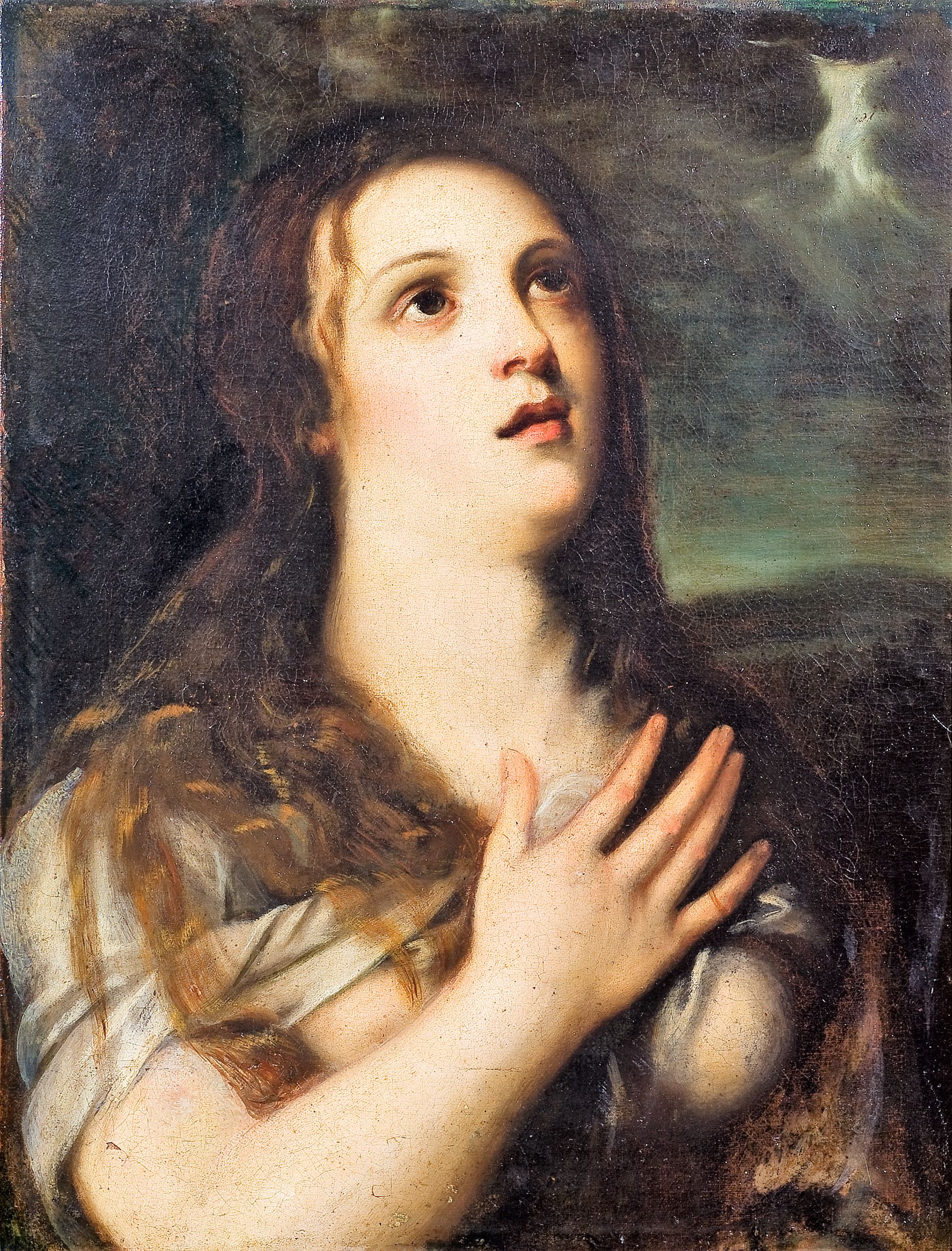 Maddalena penitente (dipinto, opera isolata) di Vecellio Tiziano (maniera) - ambito Italia settentrionale (seconda metà XVII)