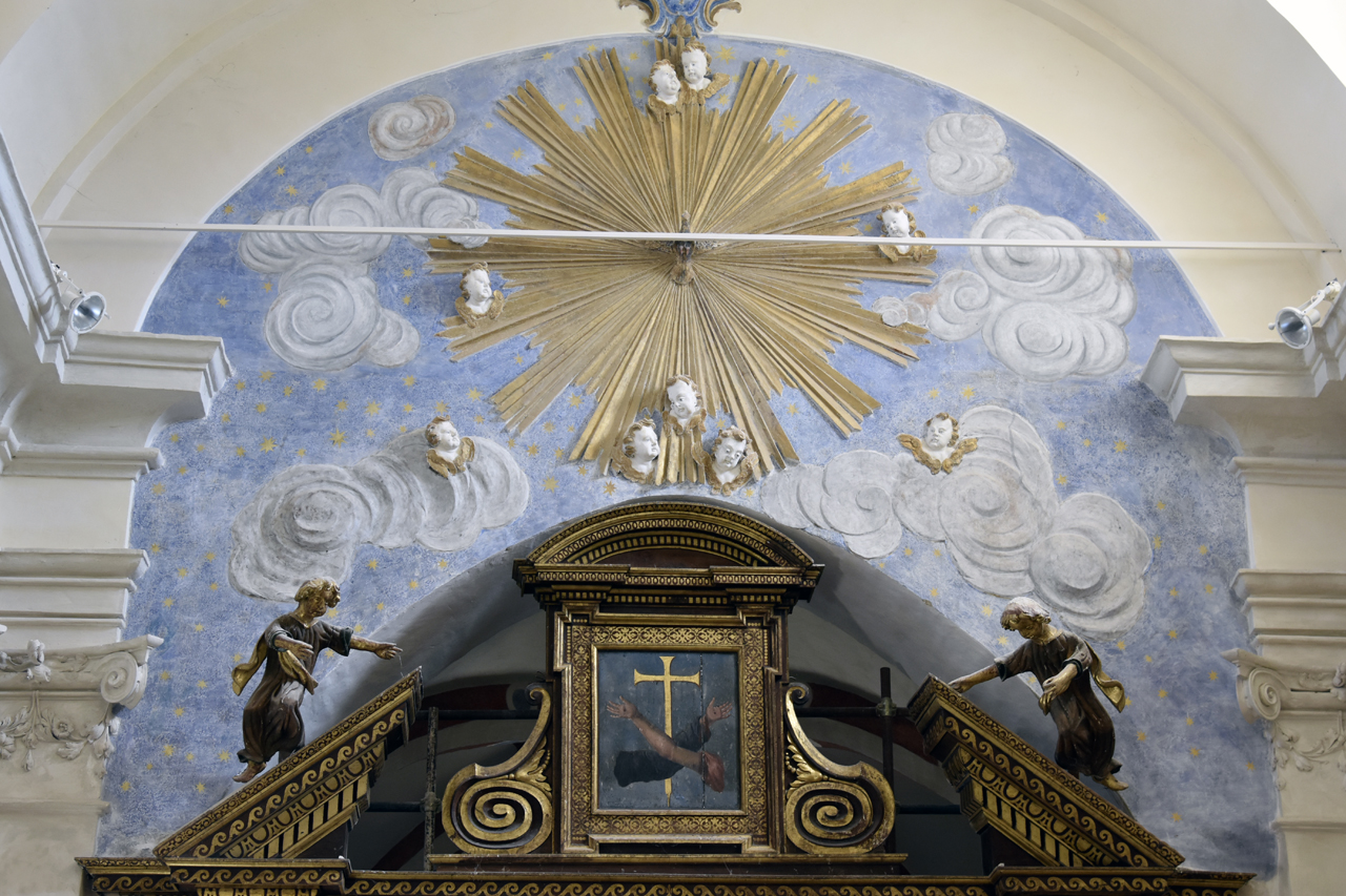 colomba dello Spirito Santo e cherubini (rilievo, opera isolata) - bottega umbra (XVIII-XIX)