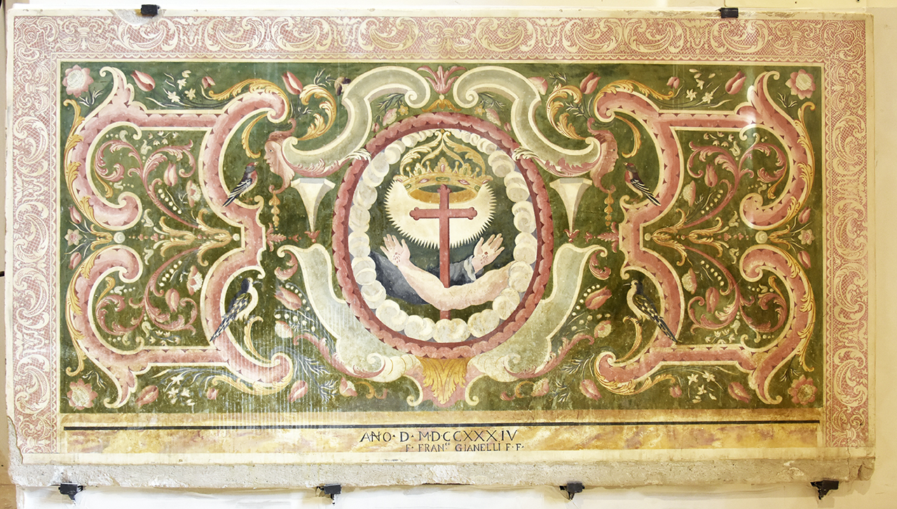 stemma dell'Ordine francescano (paliotto - a pannello piano, opera isolata) - bottega umbra (XVIII)