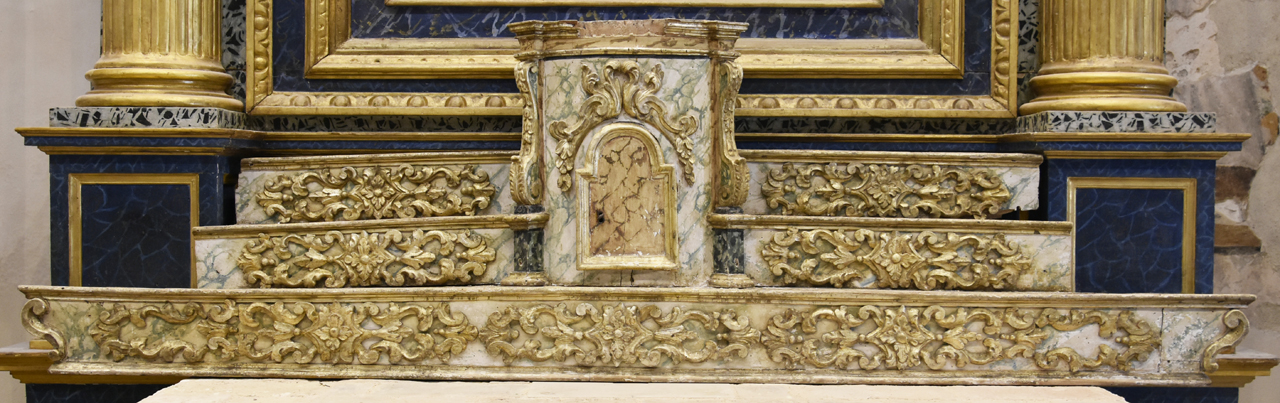 gradino d'altare, elemento d'insieme - bottega umbra (metà XVII)