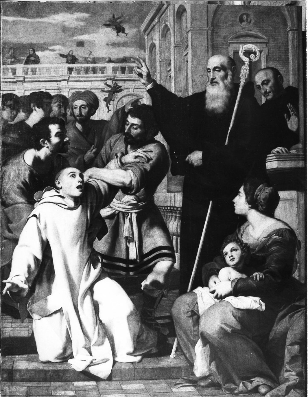 San Benedetto libera l'ossesso (dipinto) di Guarino Francesco (attribuito) (secondo quarto sec. XVII)