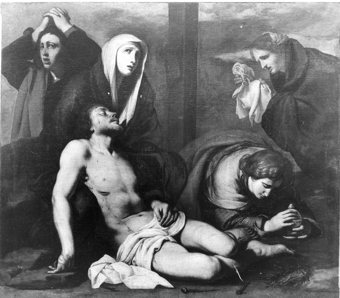 Cristo in pietà (dipinto) di Guarino Francesco (attribuito) (metà sec. XVII)