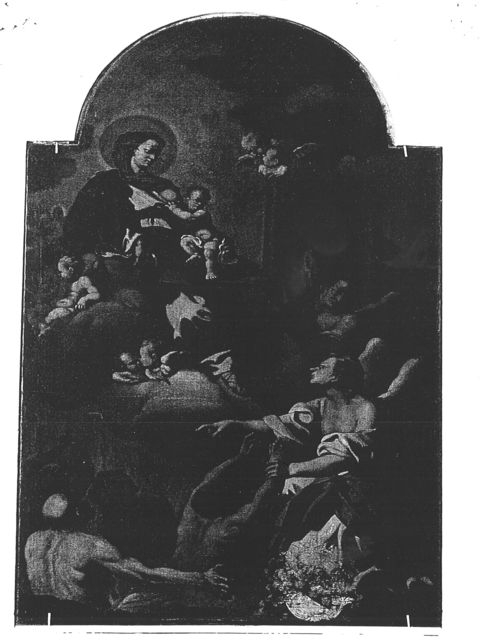 Madonna con Bambino, angeli e anime purganti (dipinto) di Gamba Paolo (attribuito) (secondo quarto sec. XVIII)
