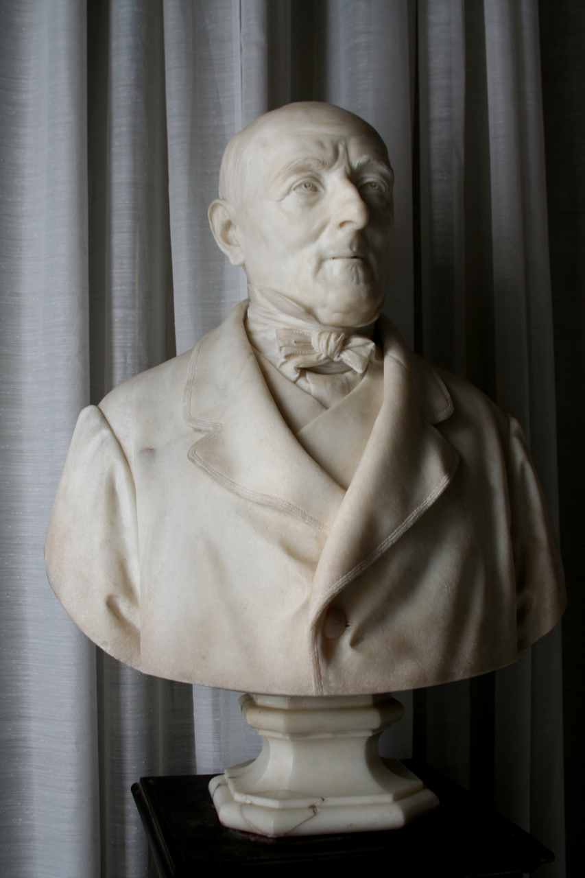 Ritratto del barone Cristoforo Negri (scultura, opera isolata) di Antonio Tantardini (XIX secolo)