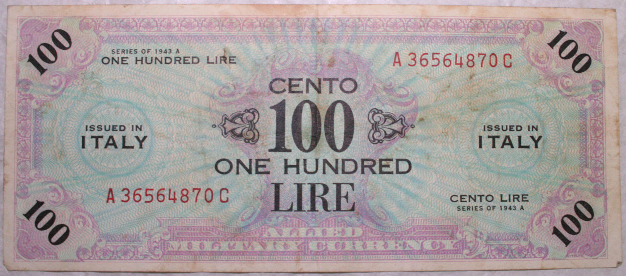 banconota - 100 Lire di U.S. Bureau of Engraving and Printing (SECOLI/ XX)