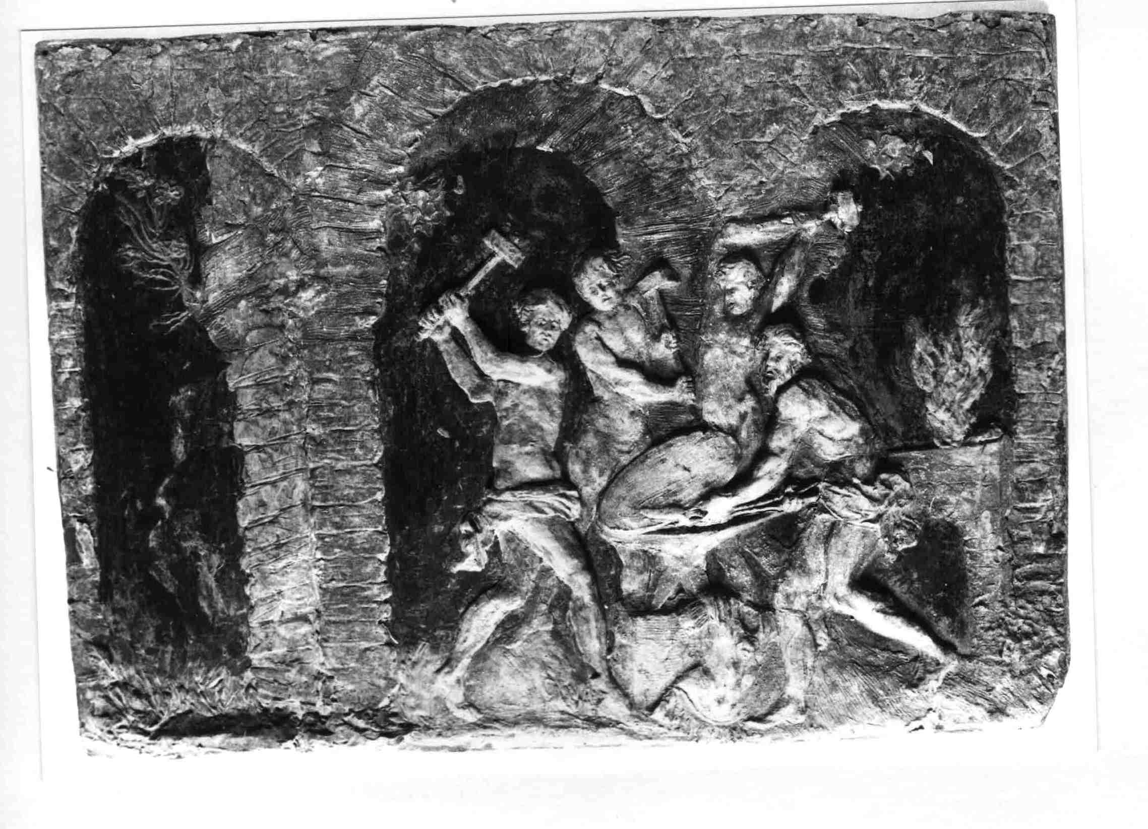 Vulcano e i Ciclopi nella fucina (rilievo) - bottega toscana (XIX)