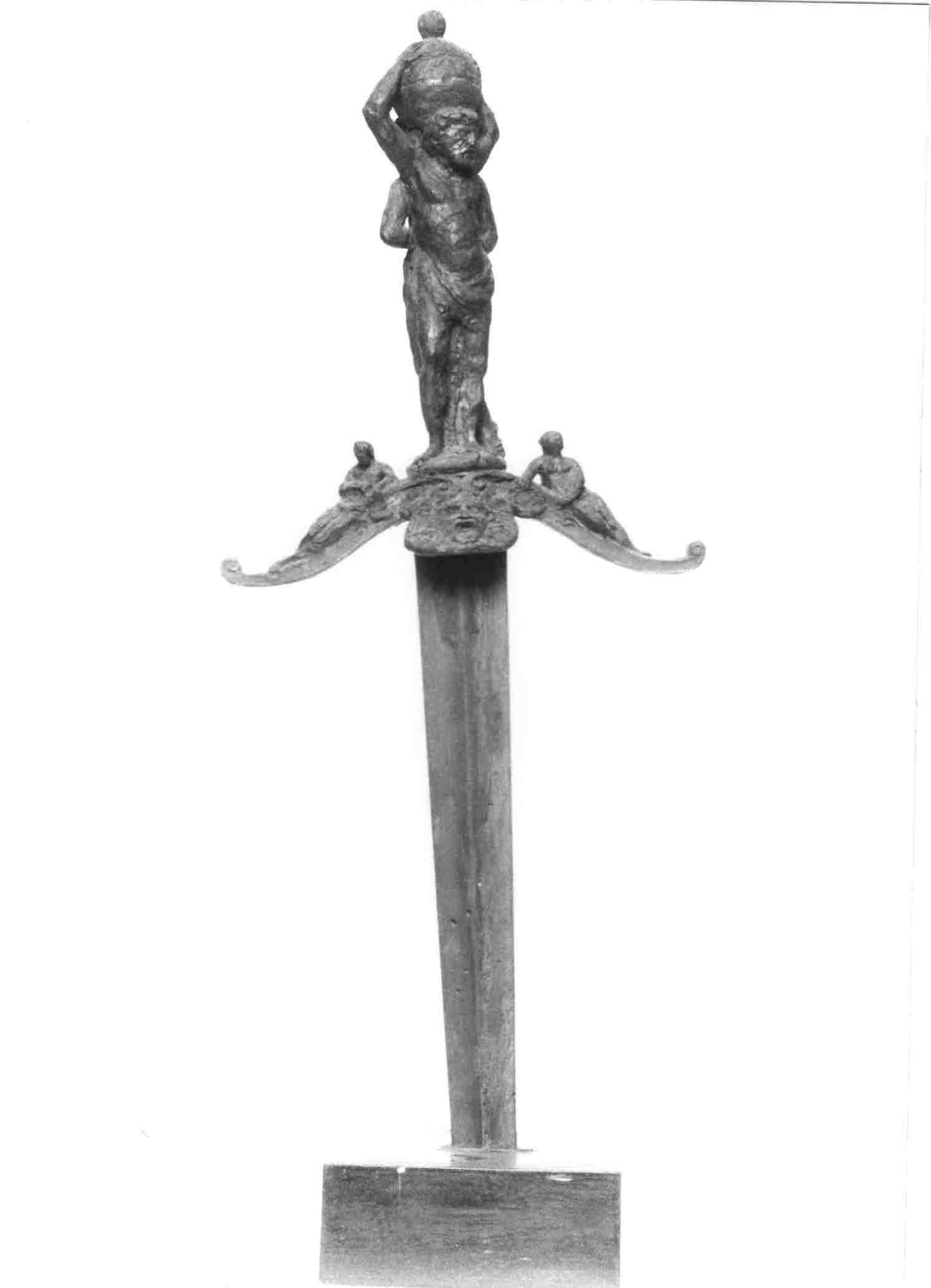 Ercole e Atlante sostengono il globo terrestre (scultura miniaturistica) - bottega ferrarese (XIX)