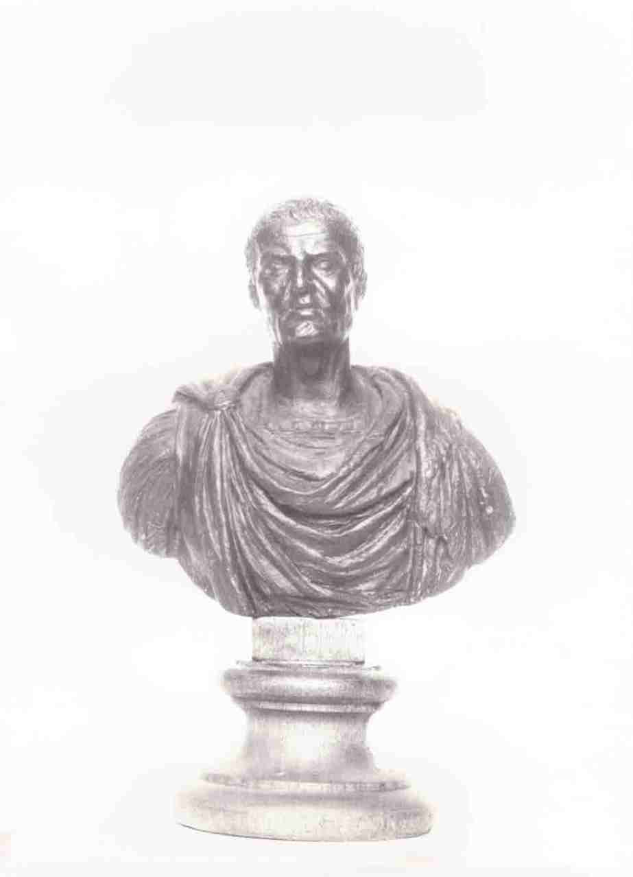 busto ritratto di imperatore romano (scultura miniaturistica) - bottega toscana (XIX)