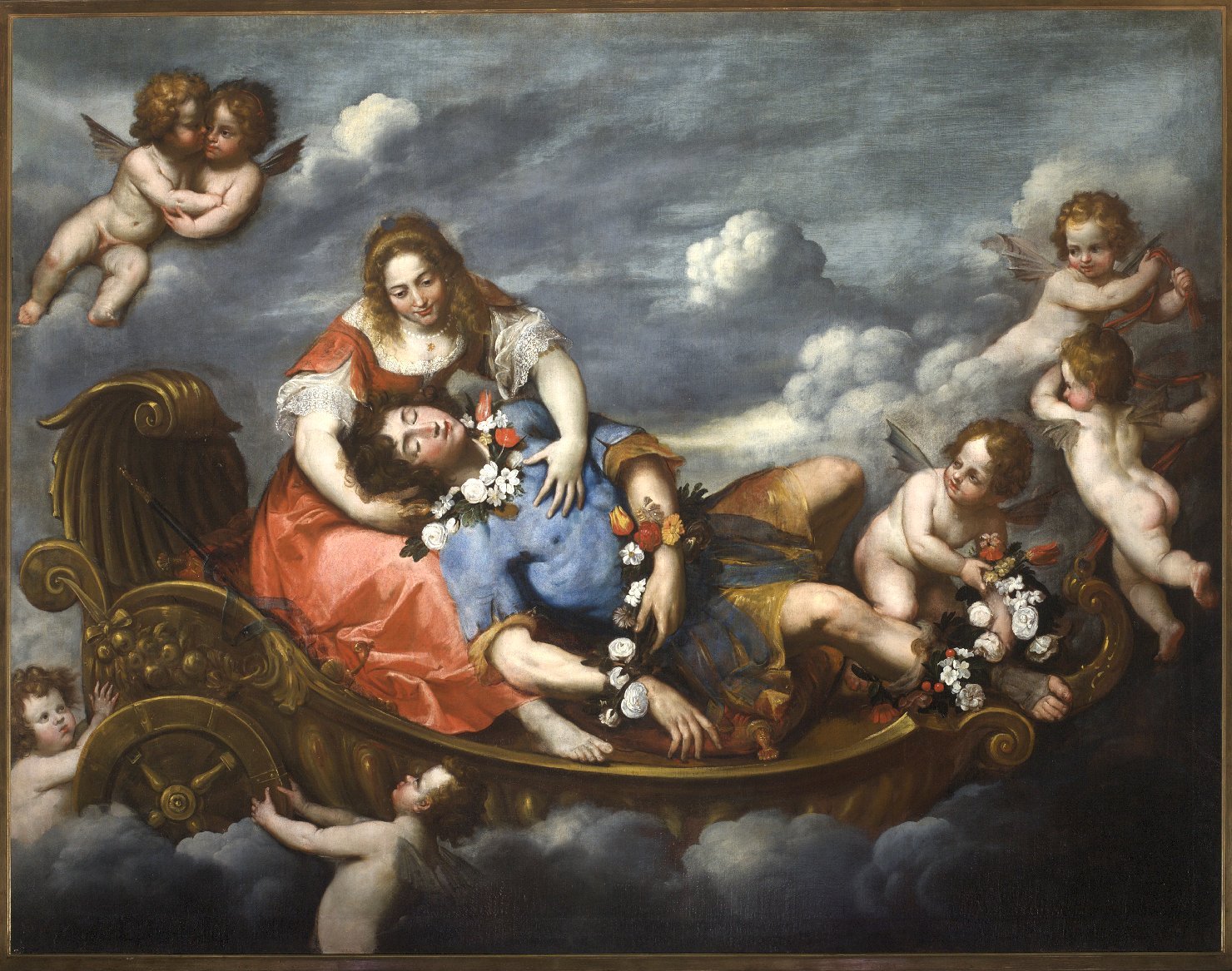 Rinaldo e Armida (dipinto, elemento d'insieme) di Fiasella, Domenico (detto il Sarzana), Casoni, Giovanni Battista (XVII)