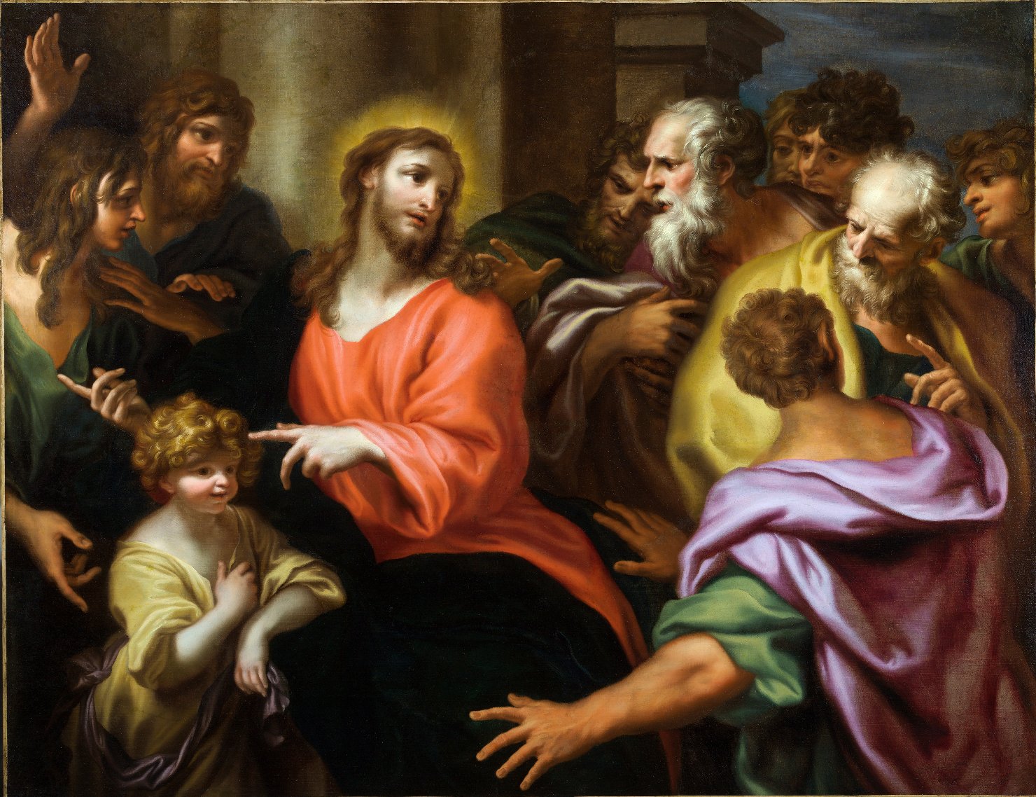 Il più grande nel regno dei cieli, La predica di Cristo (dipinto, opera isolata) di Piola, Domenico (XVII)