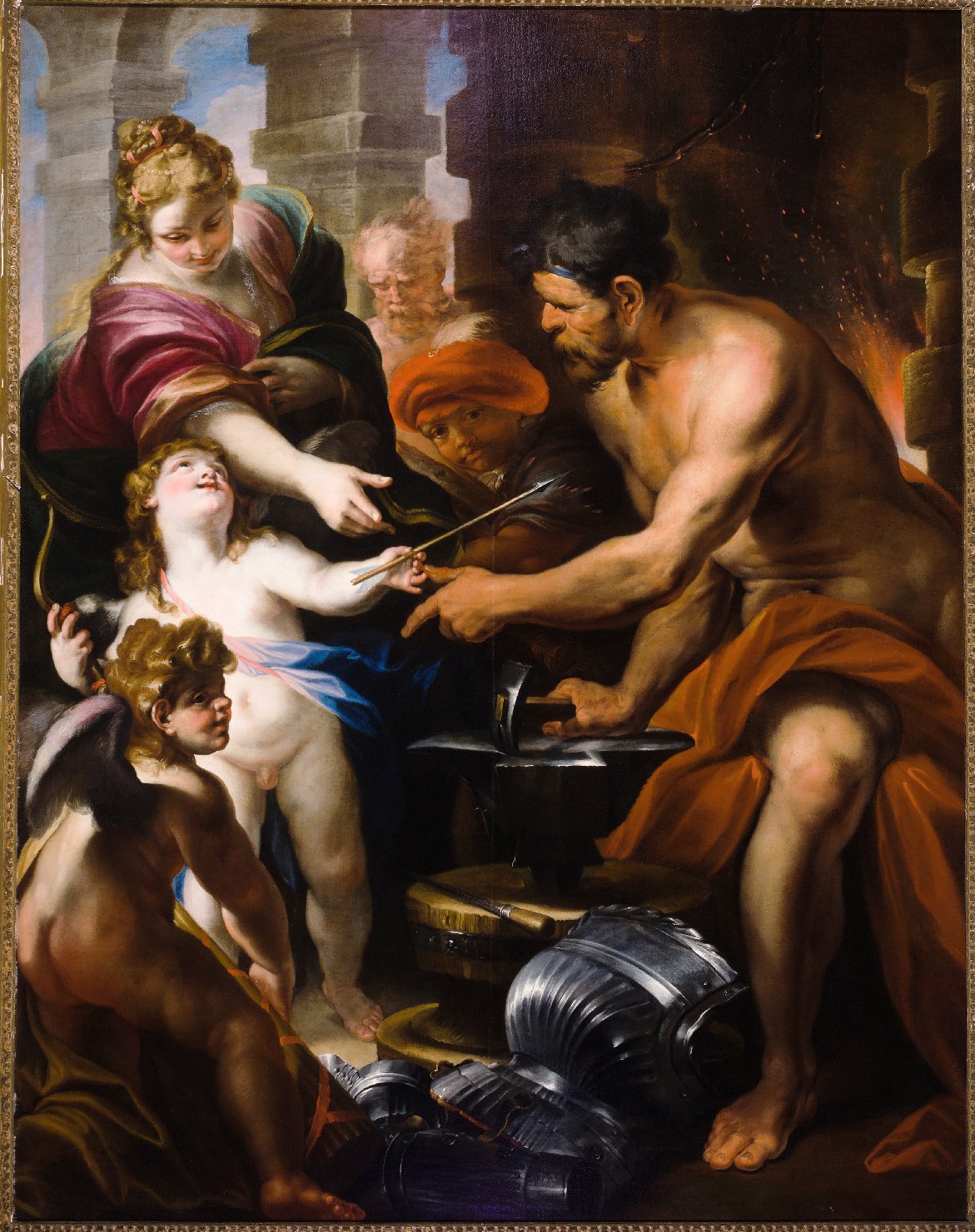 Venere e Cupido nella fucina di Vulcano (dipinto, opera isolata) di Piola, Domenico (XVII)