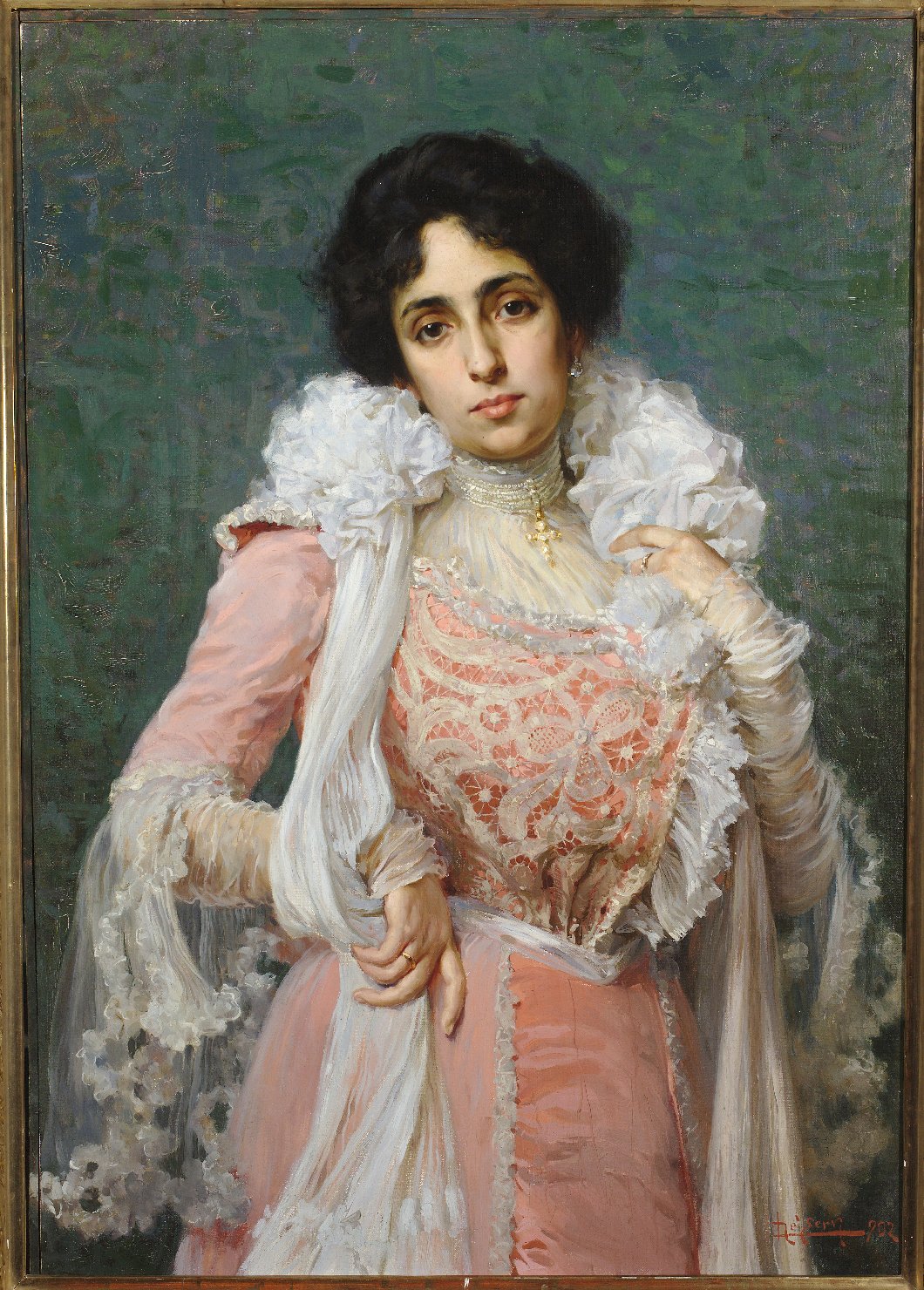 Ritratto della marchesa Ofelia Staglieno Cariola Yañez (dipinto, opera isolata) di De Servi, Luigi (XX)