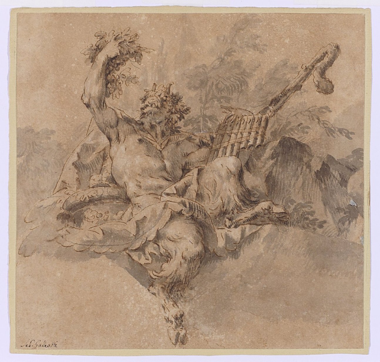 Pan (disegno preparatorio) di Galeotti, Sebastiano (XVIII)