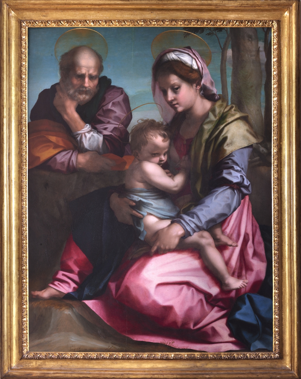 Sacra famiglia (dipinto, opera isolata) di Andrea d'Agnolo detto Andrea del Sarto (attribuito) - ambito fiorentino (secondo quarto XVI)