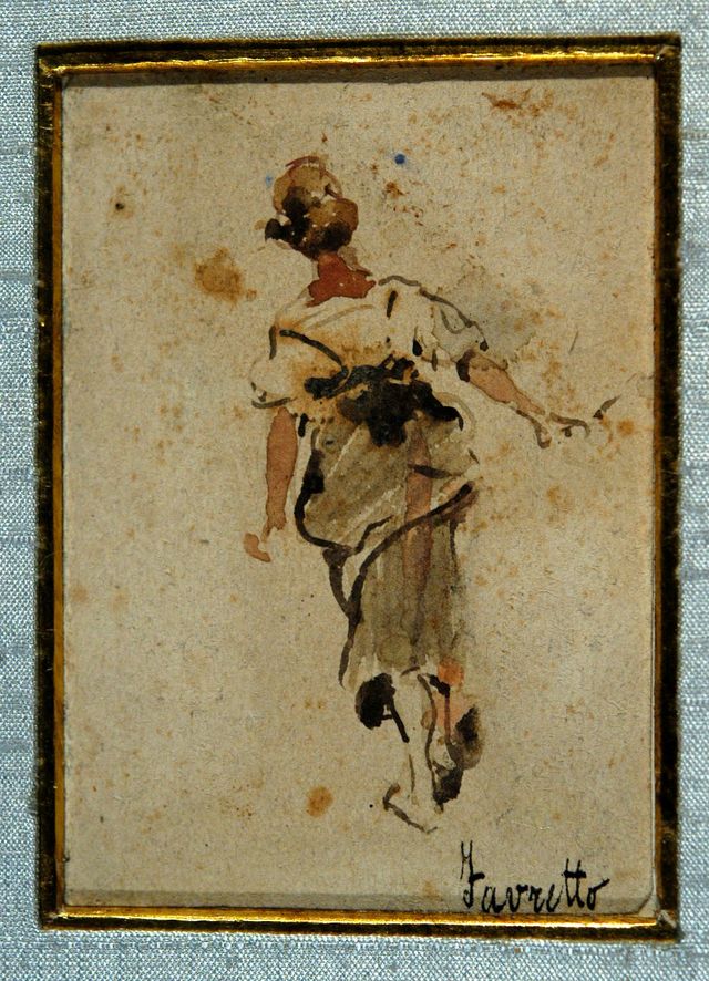 Figura di popolana, figura femminile (disegno) di Favretto Giacomo (XIX)