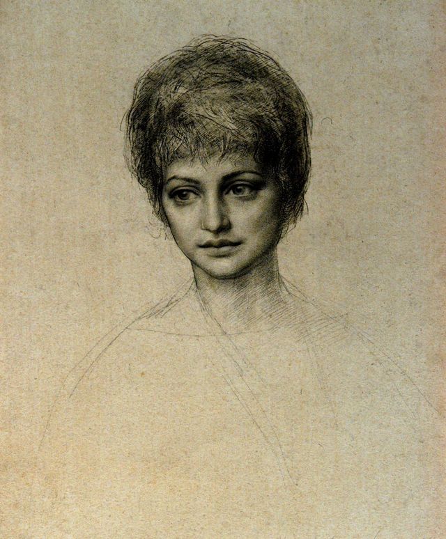 Ritratto di donna, figura femminile (disegno) di Ciccone Antonio (terzo quarto XX)