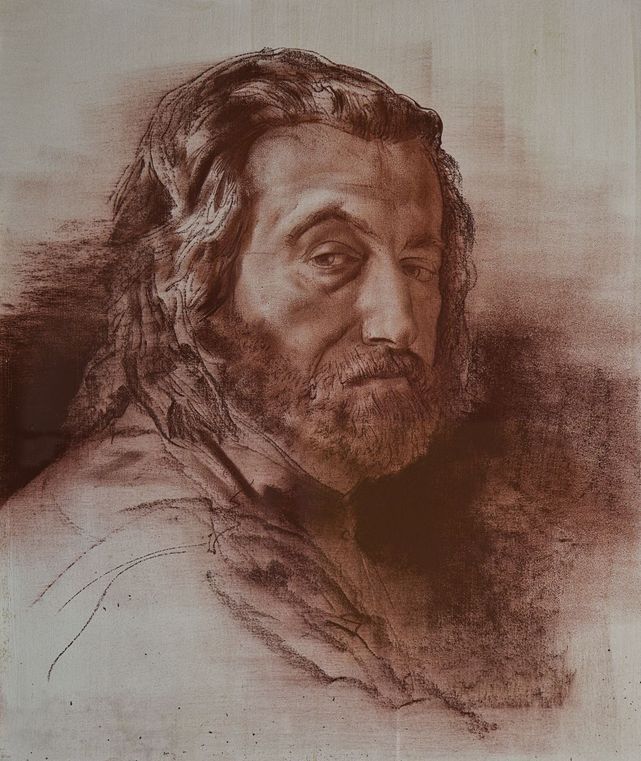 Autoritratto, ritratto d'uomo (disegno) di Pistolesi Silvestro (seconda metà XX)