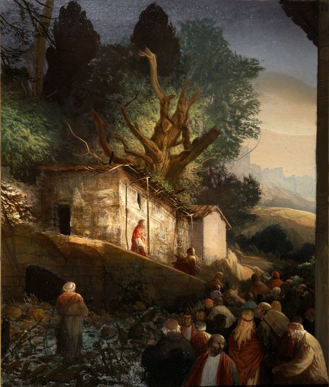 Il sermone, Cristo con i discepoli (dipinto) di Pistolesi Silvestro (ultimo quarto XX)