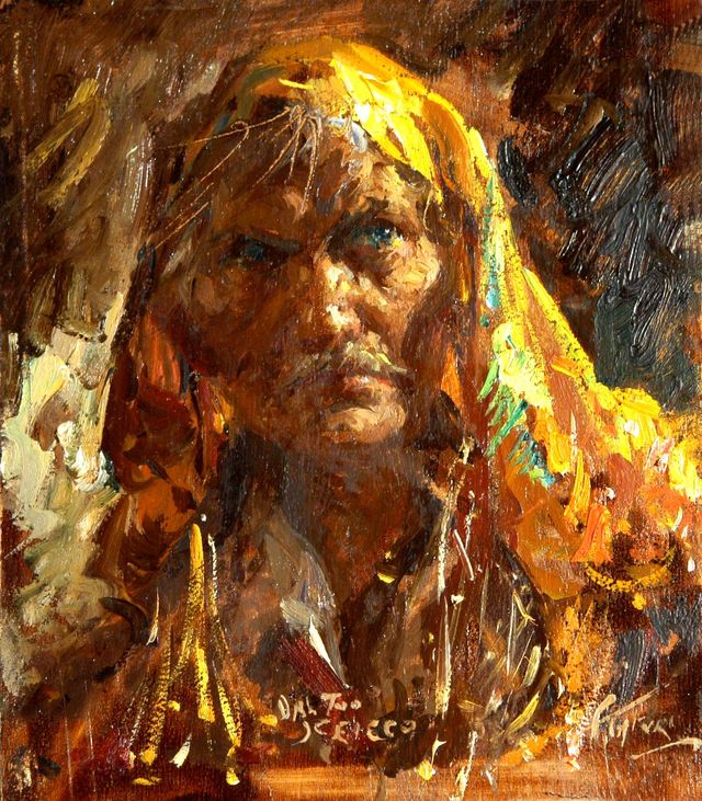 Autoritratto, ritratto d'uomo (dipinto) di Tafuri Clemente (XX)