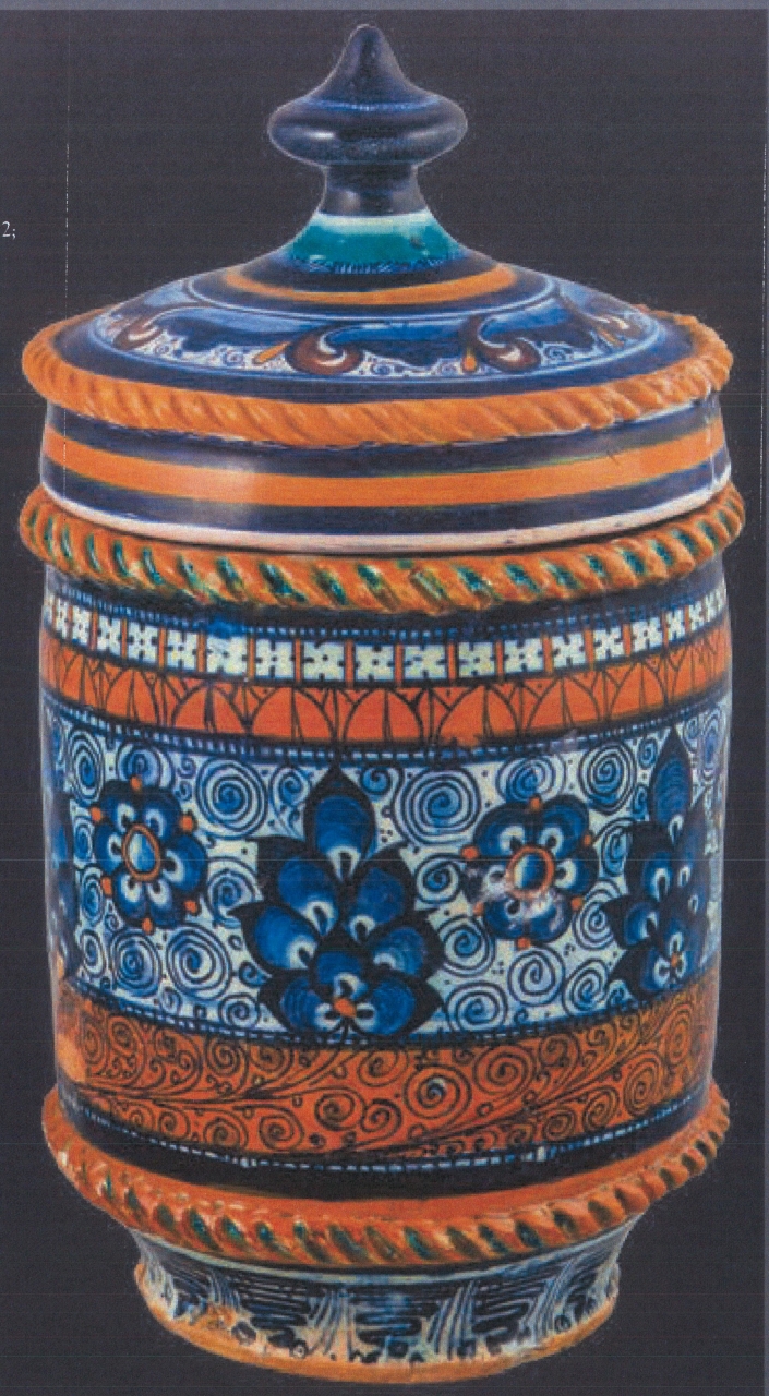 motivi decorativi geometrici e vegetali (alberello, opera isolata) - ambito faentino (ultimo quarto XV)