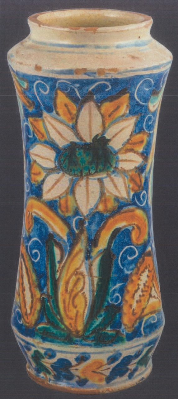 motivi decorativi geometrici e vegetali (alberello, opera isolata) - bottega di Caltagirone (fine XVII)