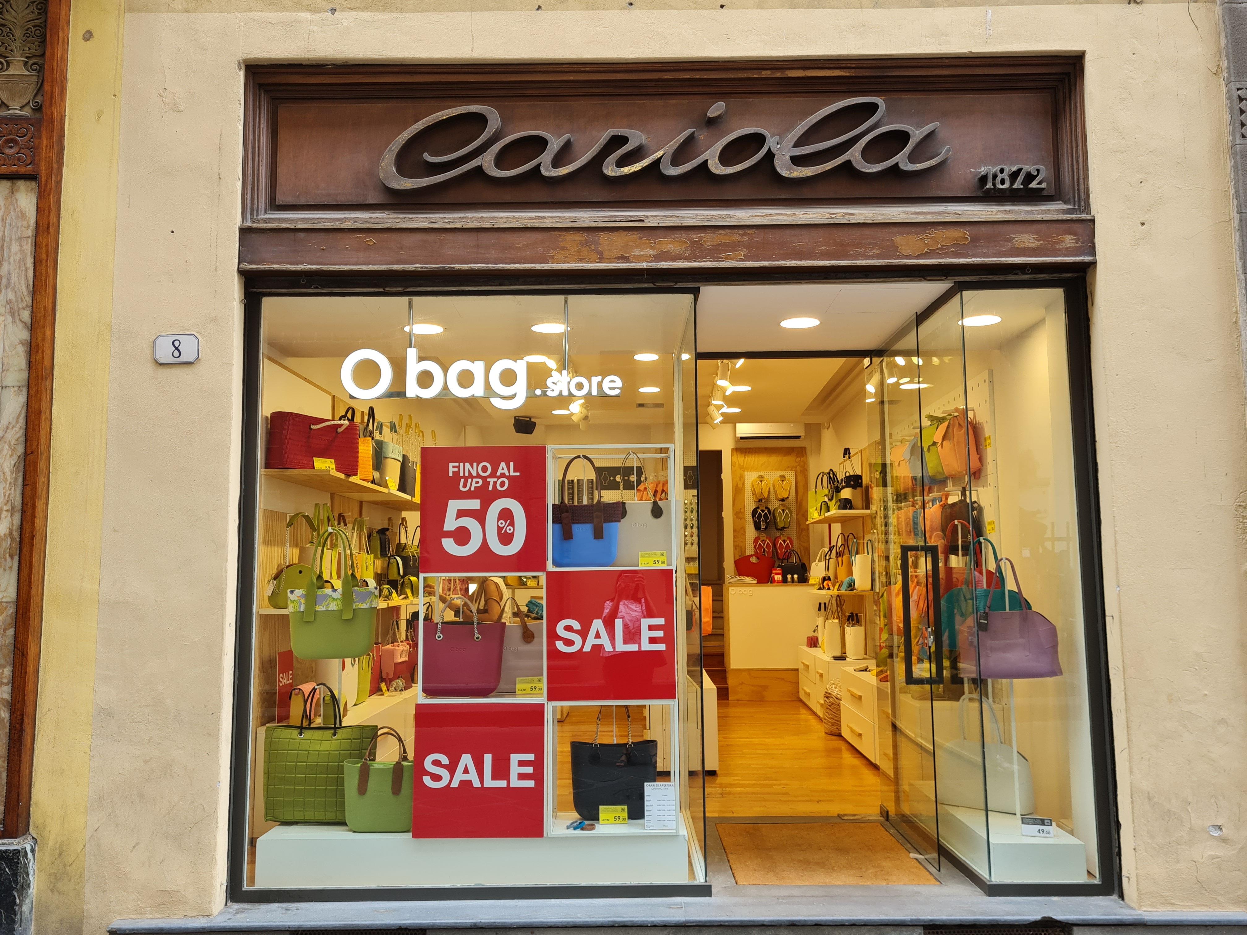 bottega, negozio di accessori, O bag Store, Giuseppe Cariola (denominazione originaria storica) (terzo quarto XIX)