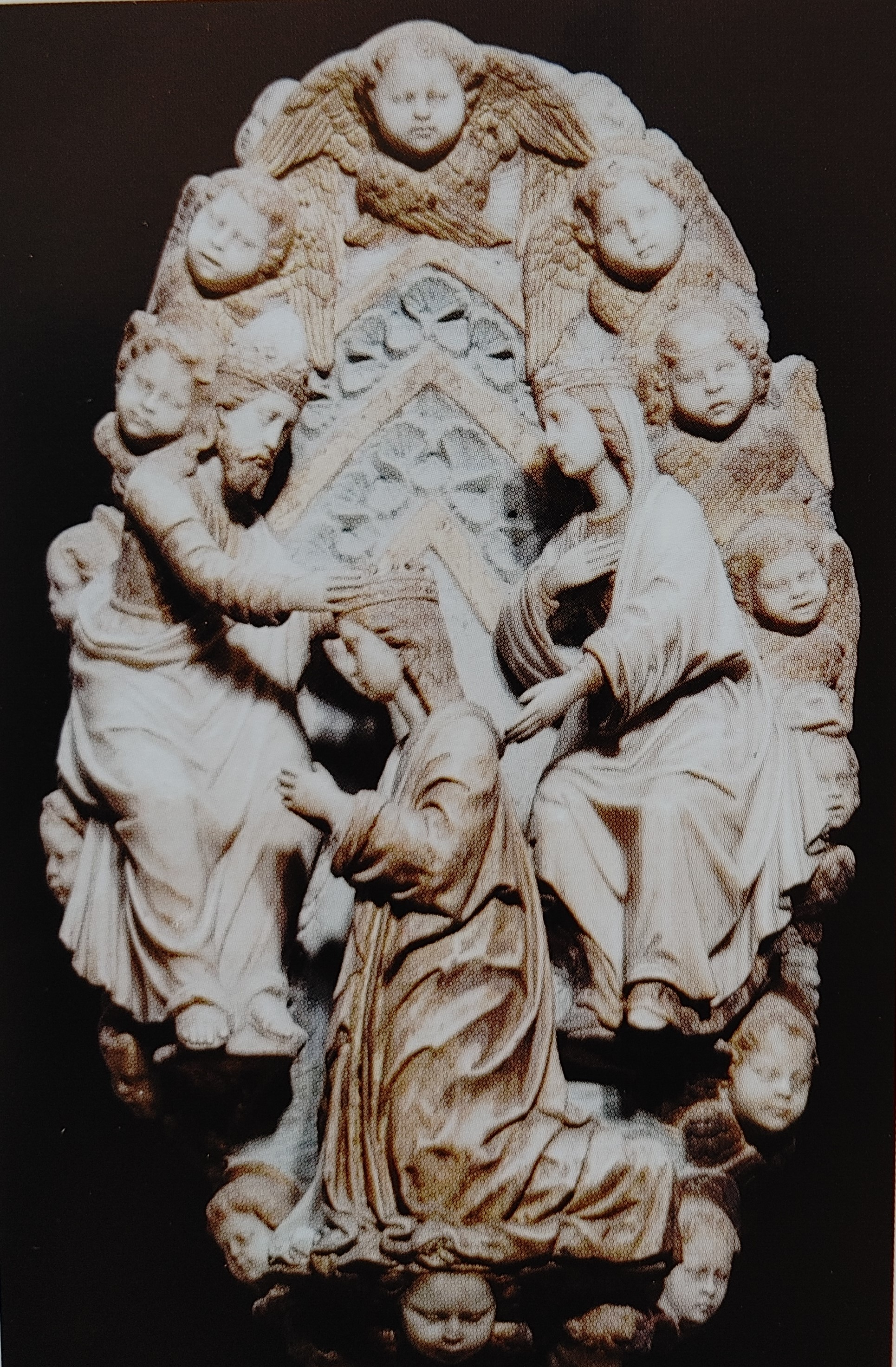 incoronazione di sant'Agata, sant'Agata, Gesù Cristo, la Vergine Maria, angeli cherubini (ancona, opera isolata) di scultore di ambito gaginesco (bottega) (ultimo quarto XV)