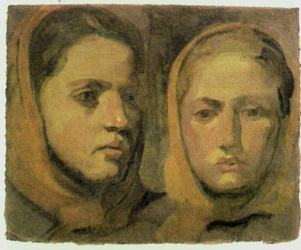 I due volti, ritratto di donna (dipinto) di Ciamarra Elena (secondo quarto sec. XX)