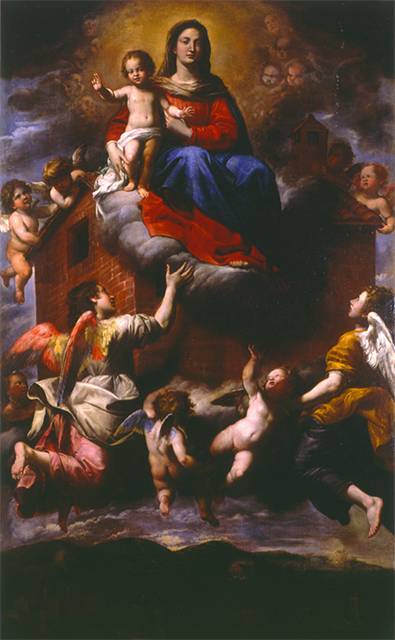 Madonna di Loreto (dipinto, opera isolata) di Fiasella Domenico (anni quaranta XVII)