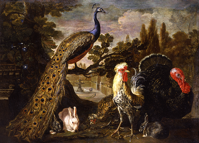 Animali in un giardino (dipinto, opera isolata) di De Coninck David (attribuito) (seconda metà XVII)