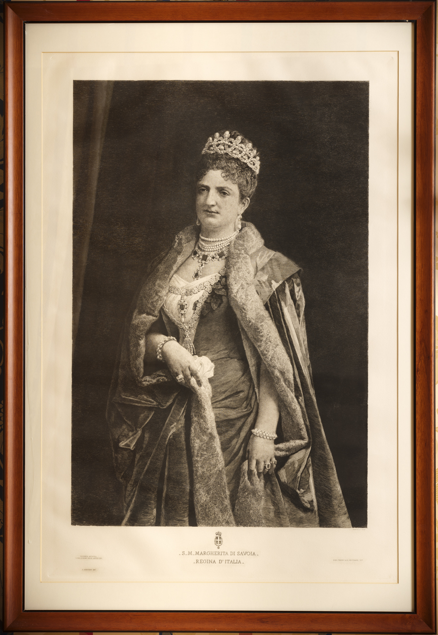 S.M. Margherita di Savoia Regina d'Italia, Regina Margherita di Savoia (incisione, opera isolata) di Gilli Alberto Maso (fine XIX)