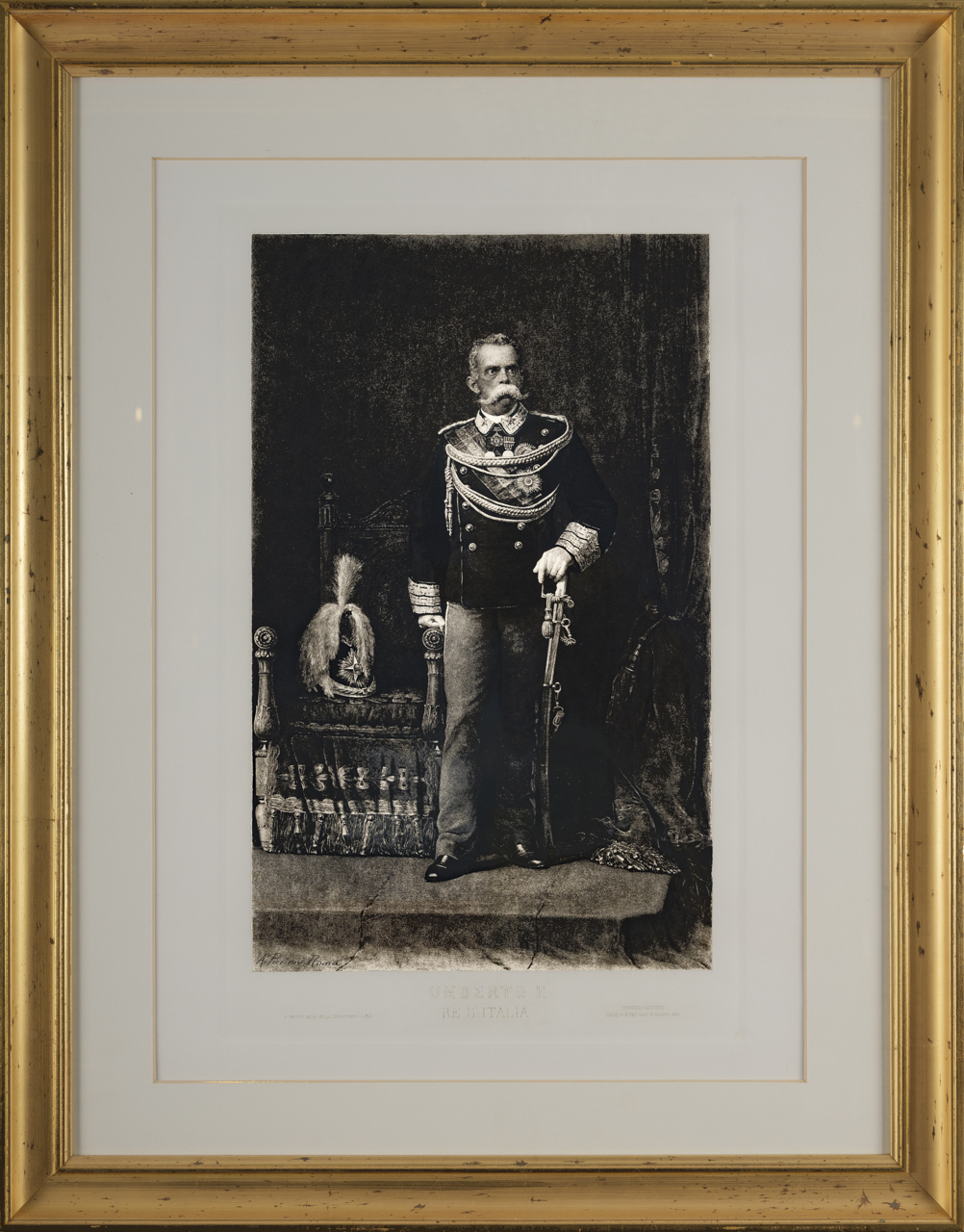 Umberto I Re d'Italia, Umberto I di Savoia (incisione, opera isolata) di Speranza Serafino (XIX)
