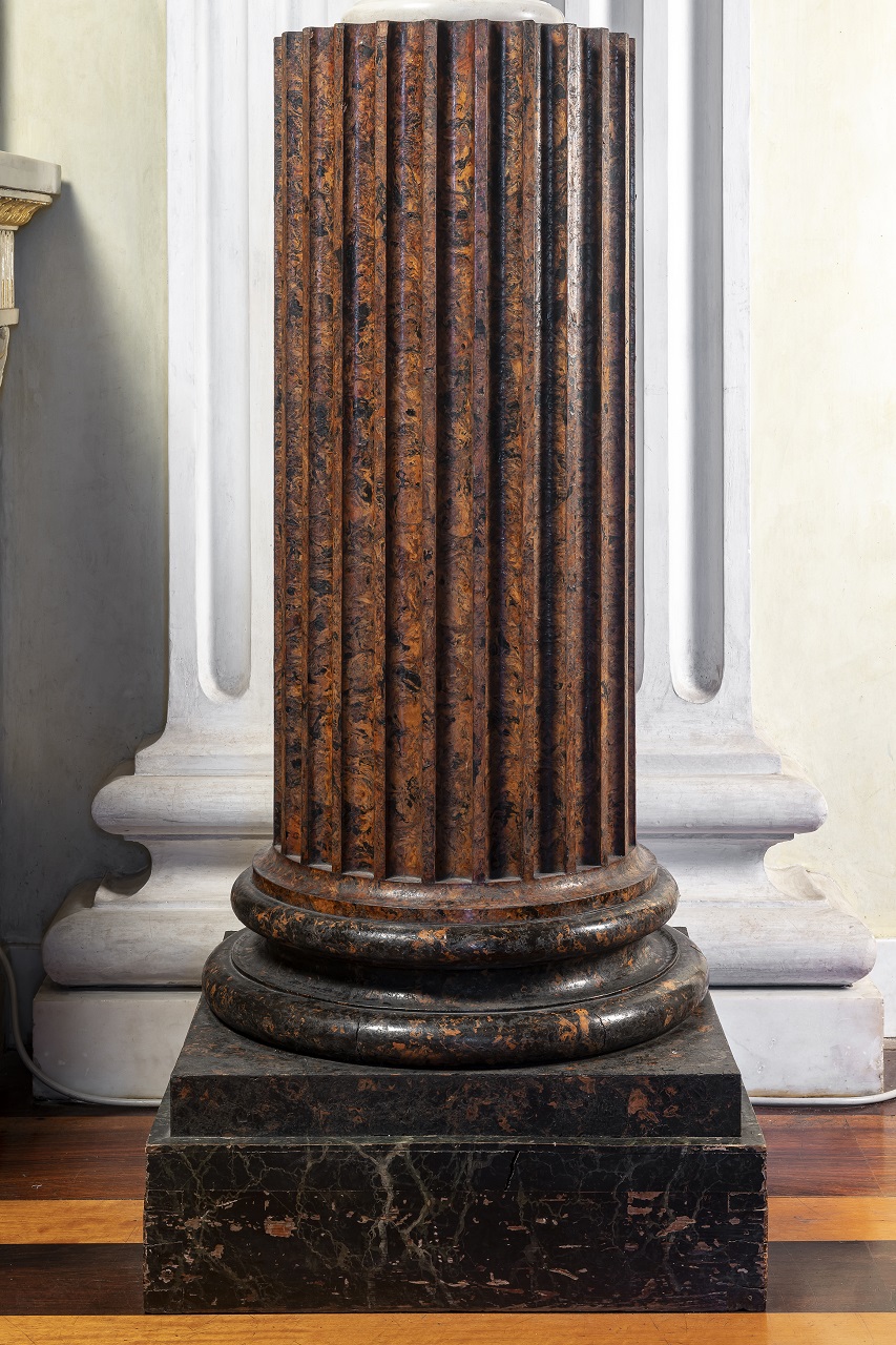base di semicolonna, coppia di Descalzi Gaetano detto Campanino (bottega) (terzo quarto XIX)