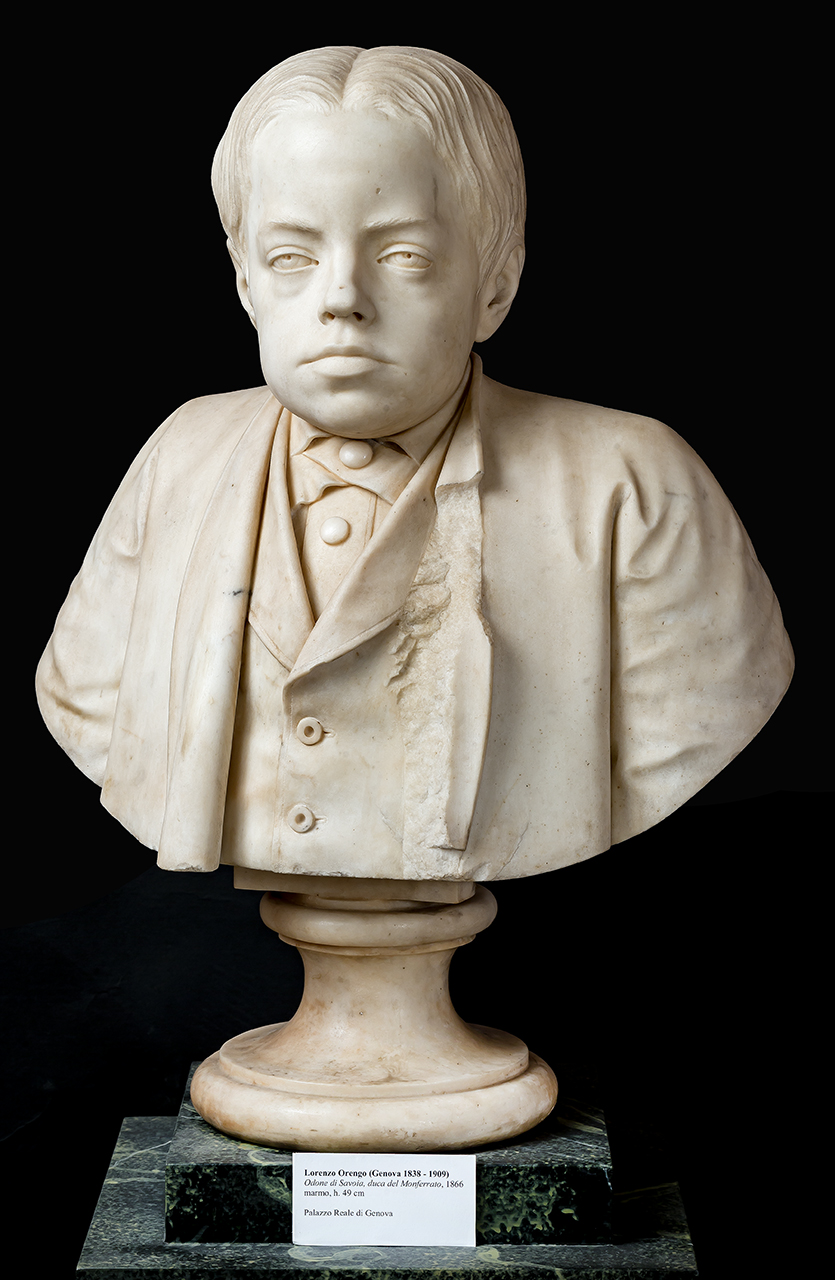 Principe Odone di Savoia, Duca del Monferrato, Odone Eugenio Maria di Savoia (scultura, opera isolata) di Orengo Lorenzo (anni sessanta XIX)