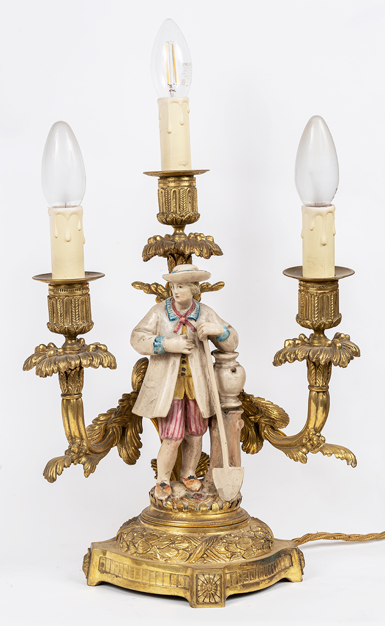 contadino (candelabro - a statuetta, opera isolata) - produzione Italia nord-occidentale (prima metà XIX)