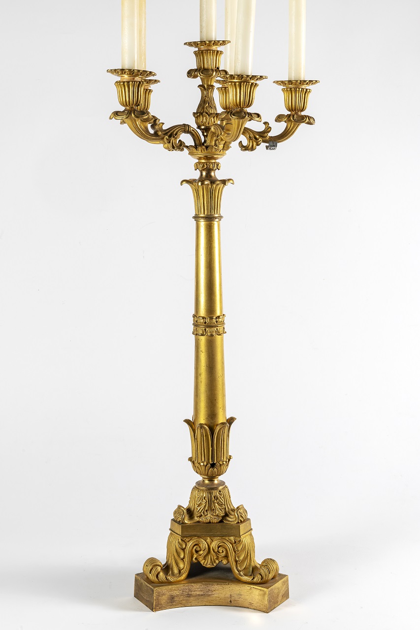 candelabro a sei luci (candelabro, coppia) - bottega francese (prima metà XIX)