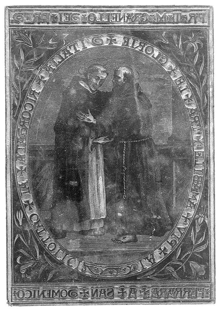 incontro tra San Francesco e San Domenico (matrice) di Granello T.M. frate (sec. XX)