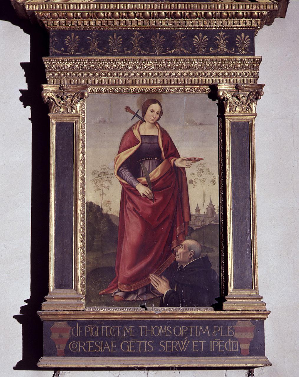 Santa Lucia e frate Tommaso Cortesi orante (dipinto) di Bigordi Benedetto detto Benedetto Ghirlandaio (sec. XV) 