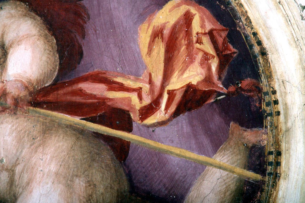 angelo con strumenti della passione (dipinto) di Carucci Jacopo detto Pontormo (sec. XVI) 